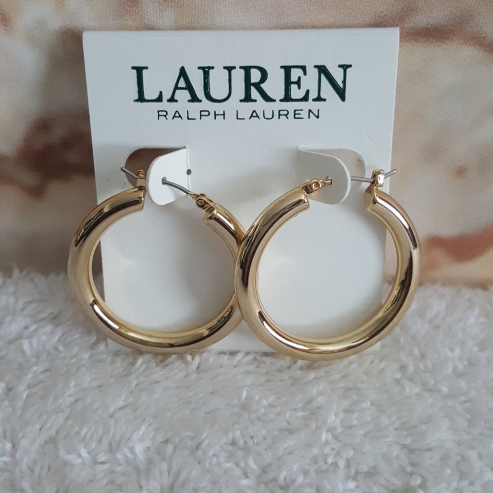 New Ralph Lauren Gold Hoop Earrings